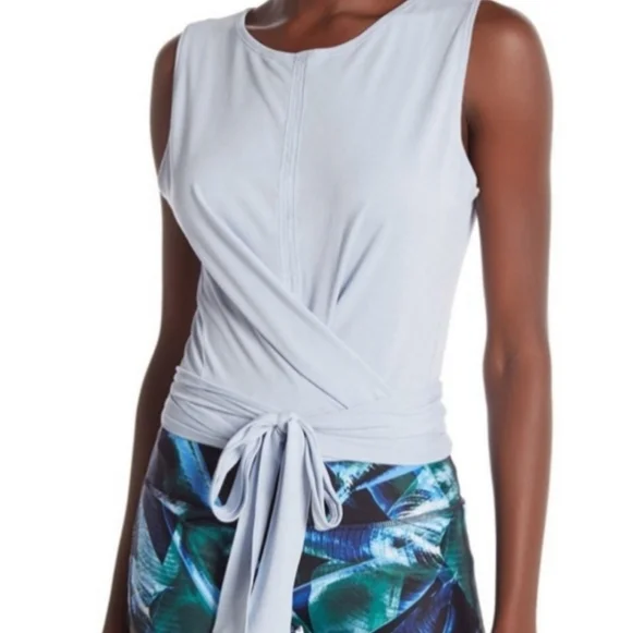Zella Yoga Wrap it Up Small Light Blue Tank - Picture 2 of 5
